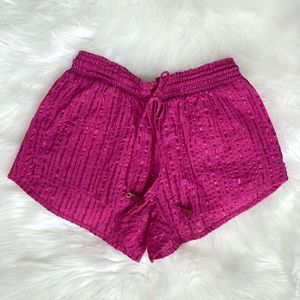 NWOT Victoria’s Secret Size XS Hot Pink Shimmer Short Shorts w/ Drawstring